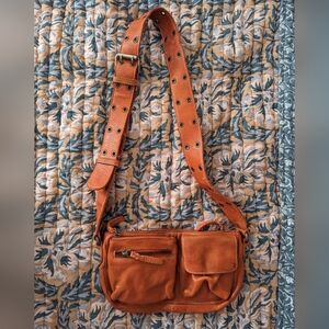 Free People Wade Leather Sling Bag